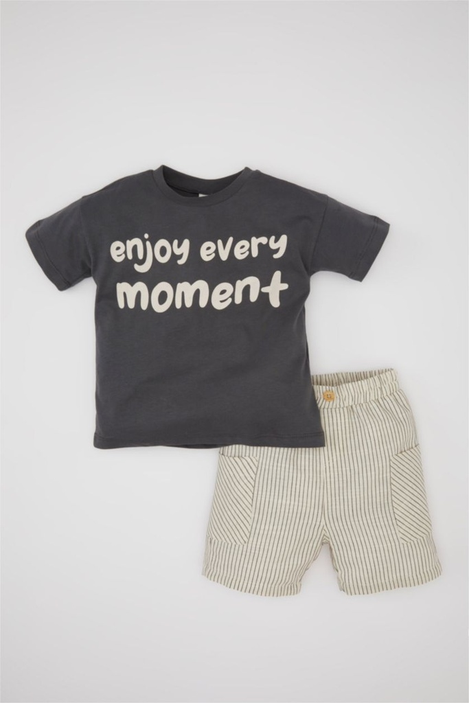 DeFacto : Baby Boy Printed T-Shirt Shorts 2 Piece Set
