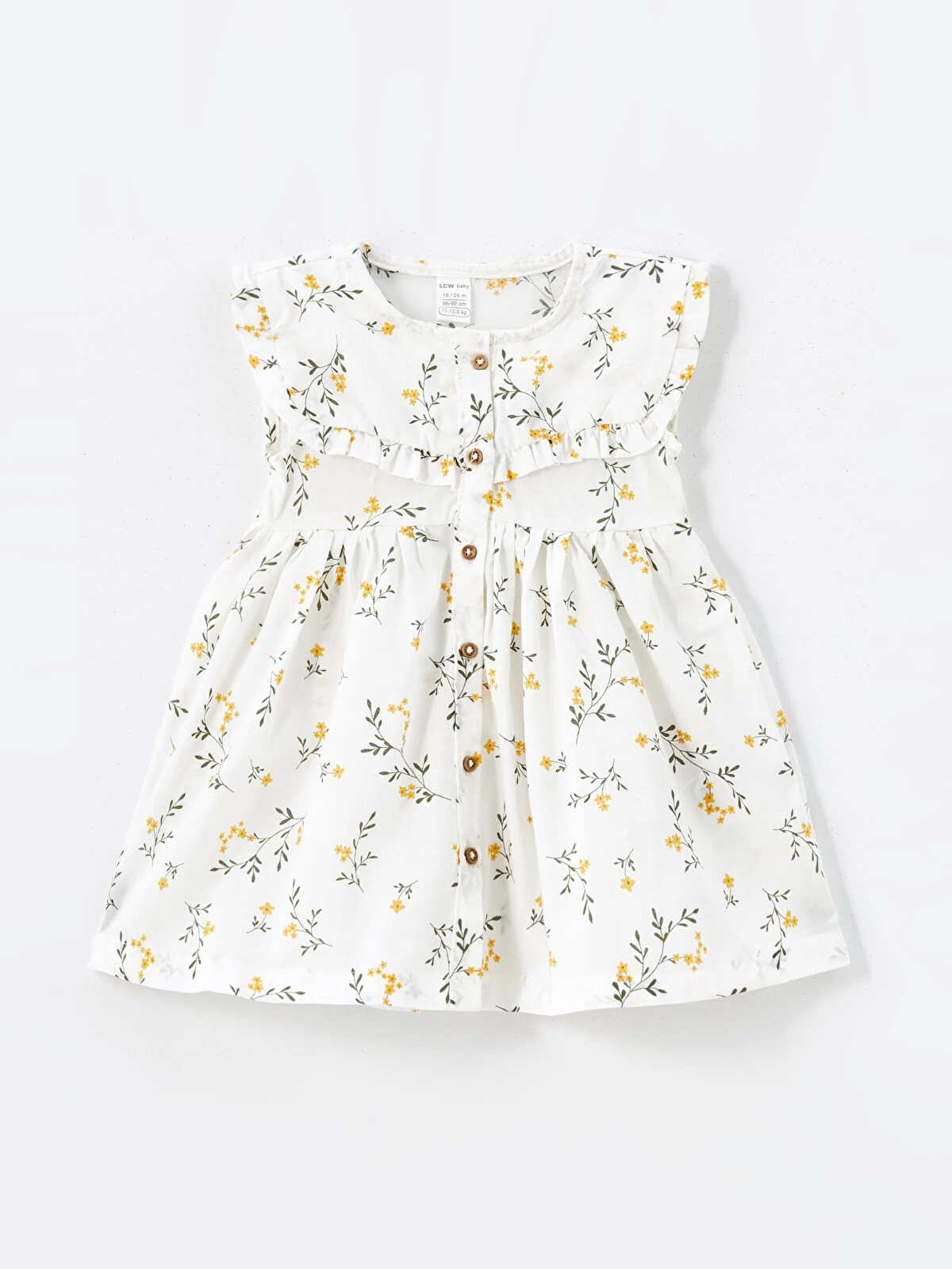 LCW : baby Crew Neck Short Sleeve Floral Baby Girls' Dress