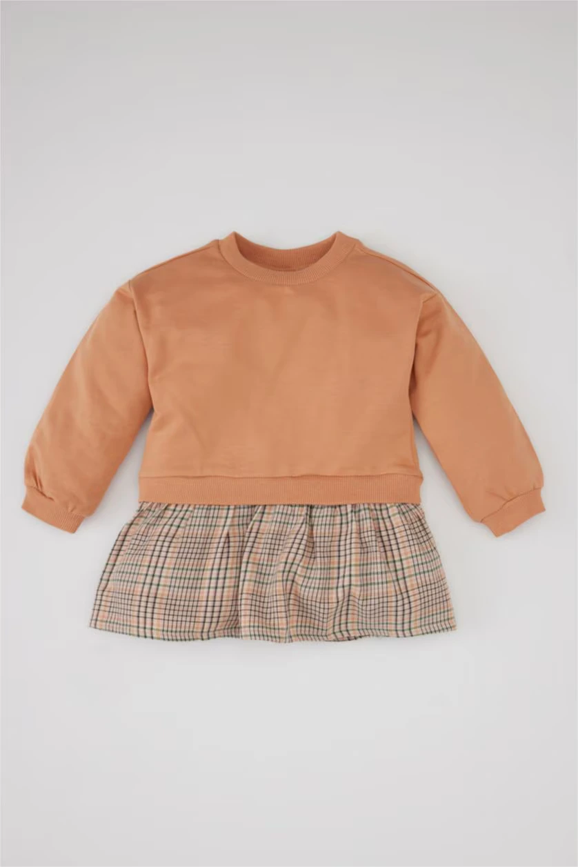 DeFacto : Baby Girl Plaid Patterned Long Sleeve Dress