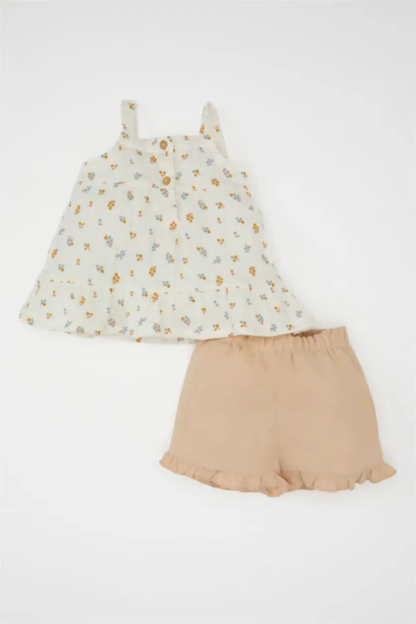 DeFacto : Baby Girl Floral Muslin 2 Piece Set (5-6 Y)