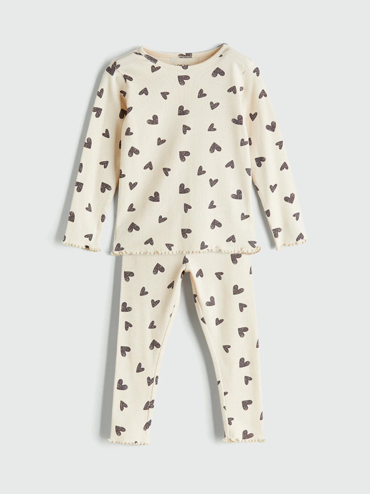 LCW : Baby Heart Printed Baby Girls' Pyjama Set