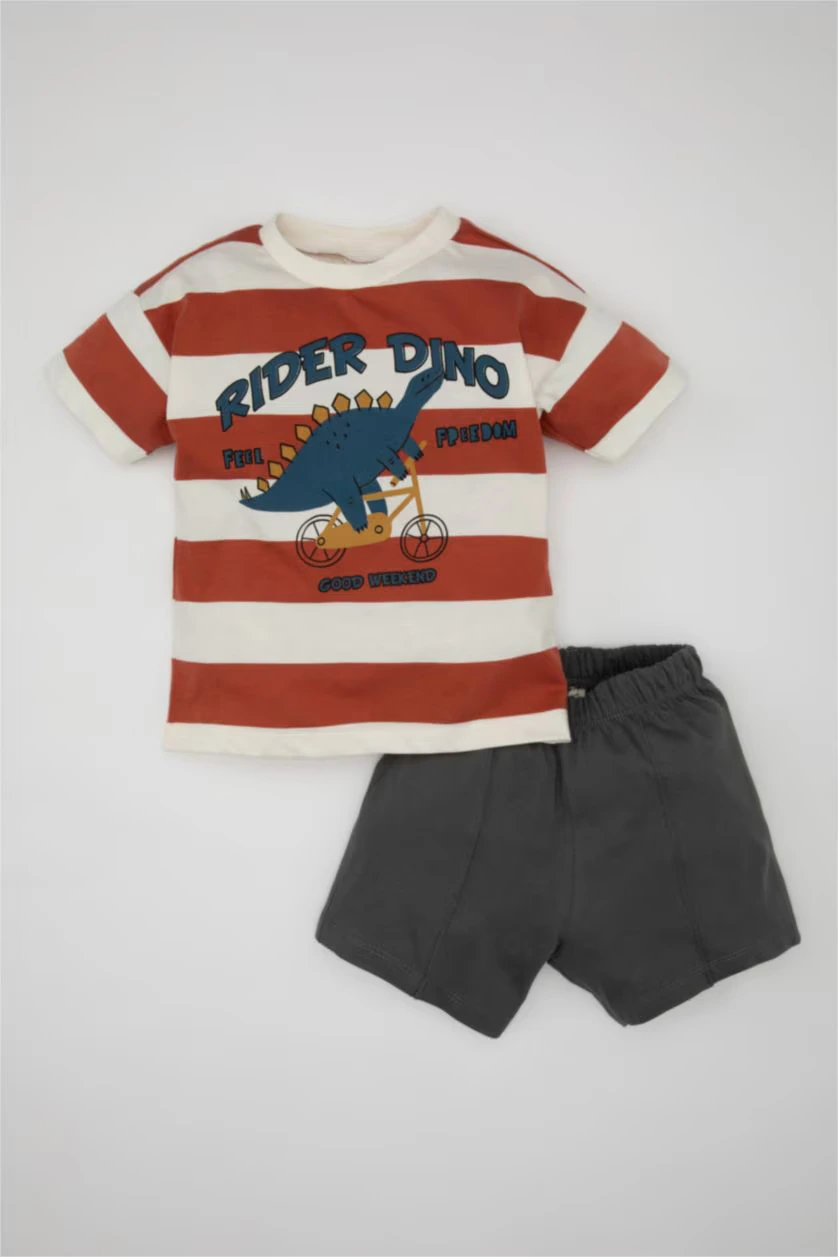 DeFacto : Baby Boy Striped T-Shirt Shorts 2 Piece Set (18-24 M)