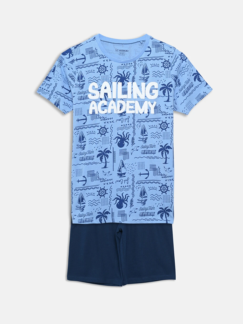 LCW : Kids Crew Neck Boys' Shorts Pyjama Set