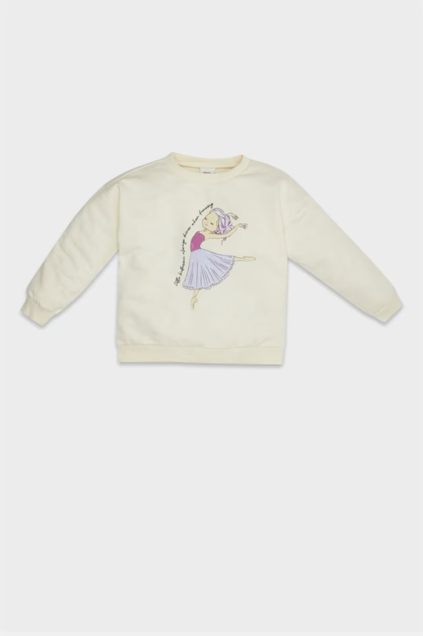 DeFacto : Baby Girl Regular Fit Crew Neck Romantic Printe Sweatshirt (12-18 M)